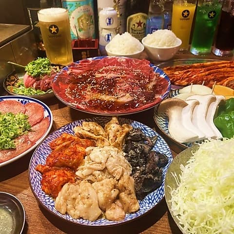 キンキン麦酒とプリッと小腸 近江牛畜産 あさひ 山科店