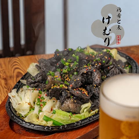 鶏肴と麦 けむり